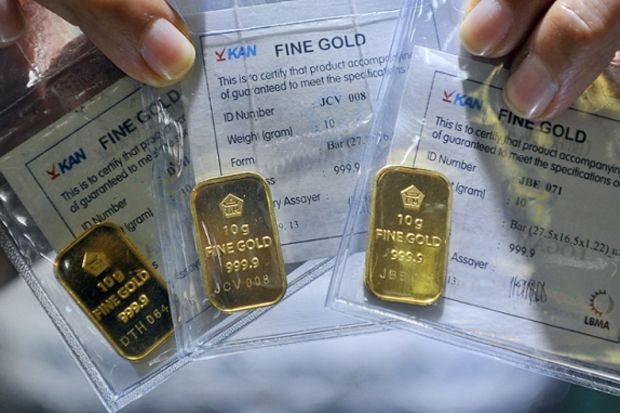 Harga Emas Antam Turun Lagi saat Emas Dunia Naik Tipis