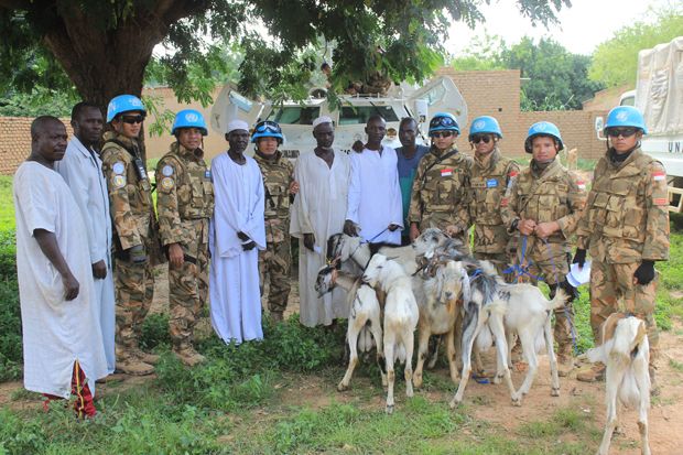 Pasukan Garuda Salurkan Ratusan Hewan Kurban di Sudan