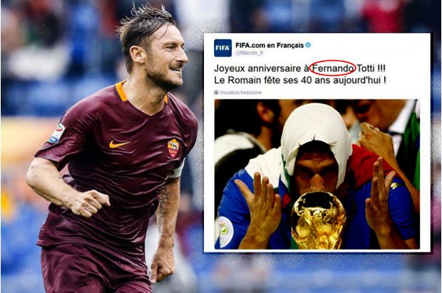 Ketika FIFA Salah Ketik Nama Legenda Sepak Bola Roma