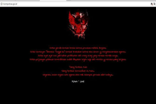 Website Komisi Kepolisian Nasional Dibajak, Lambang Garuda Berdarah