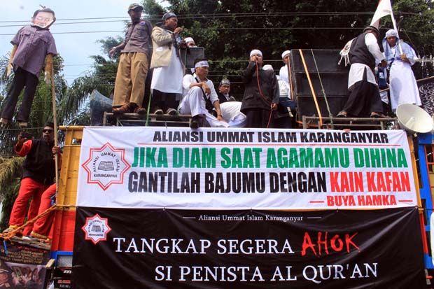 Begini Suasana Aksi Damai Umat Islam di Karanganyar