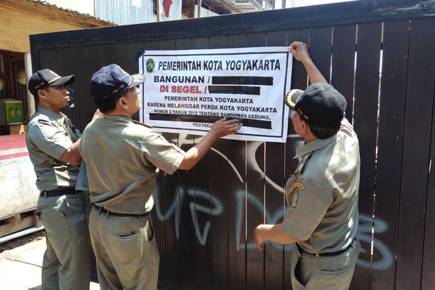 Satpol PP Kota Yogyakarta Segel Proyek Hotel Grand Timoho