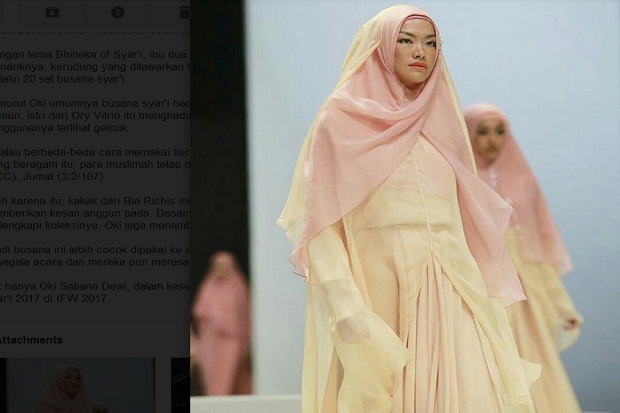 20 Jilbab Syari ala Oki Setiana Dewi di IFW 2017