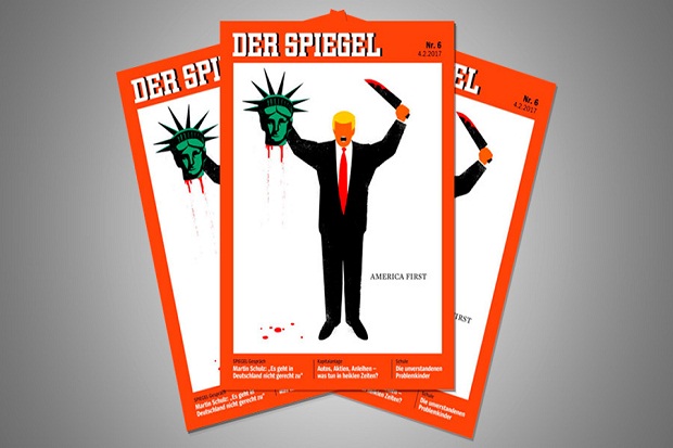 Majalah Jerman Pajang Sampul Trump Penggal Patung Liberty