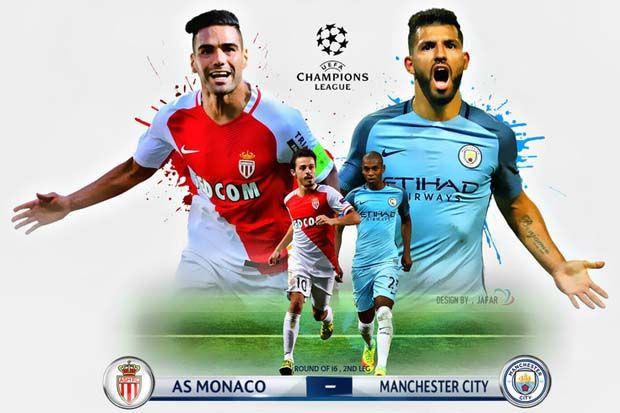 Prediksi Skor Monaco vs Manchester City, Liga Champions 16/3/2017