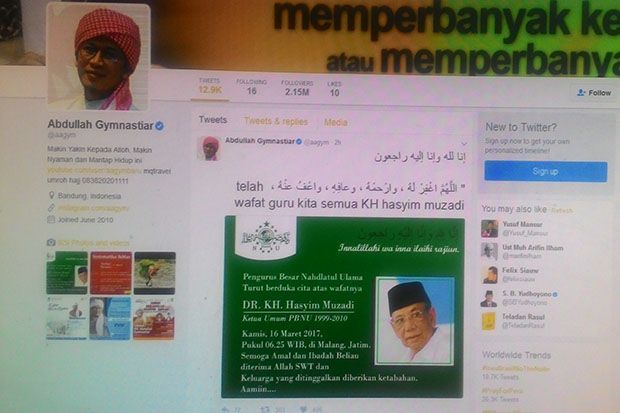 KH Hasyim Muzadi Wafat, Aa Gym Ungkapkan Duka Lewat Twitter