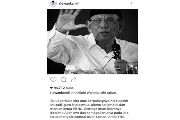 KH Hasyim Muzadi Wafat, Ridwan Kamil: Semoga Ilmunya Terus Mengalir