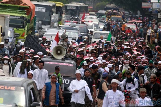 Santri Ciamis Ikut Aksi 313 di Jakarta