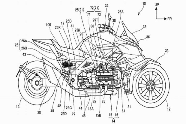 Honda Patenkan Motor Roda 3 Bermesin Hybrid Listrik