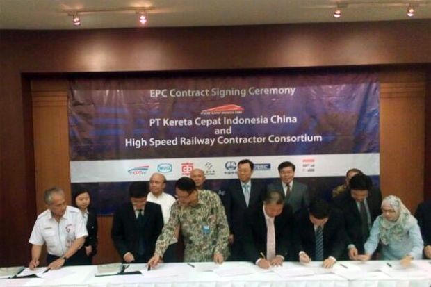 KCIC  dan HSRCC Teken Kontrak Kereta Cepat Jakarta-Bandung
