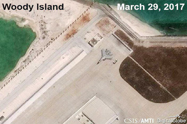 Pesawat Tempur China Parkir di Pulau LCS