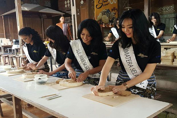 Serunya Finalis Miss Indonesia 2017 Membuat Keramik Sendiri