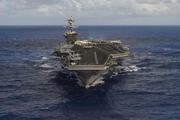 Kapal Induk AS yang Bakal ke Korea Muncul di Selat Sunda