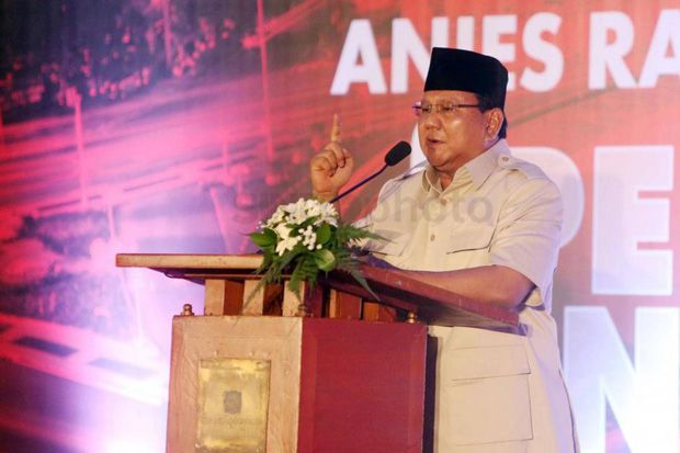 Kemenangan Anies-Sandi Dongkrak Elektabilitas Prabowo Subianto