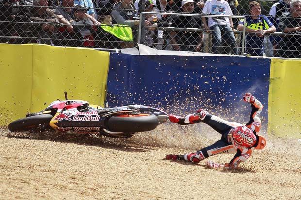 Habis Crash di MotoGP Prancis, Marquez Mengeluh Motor Honda