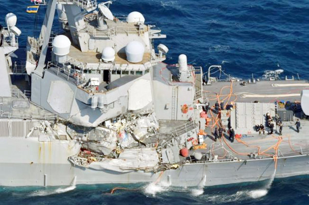 Kapal Perang AS Tabrakan dengan Kapal Niaga Filipina, 7 Hilang