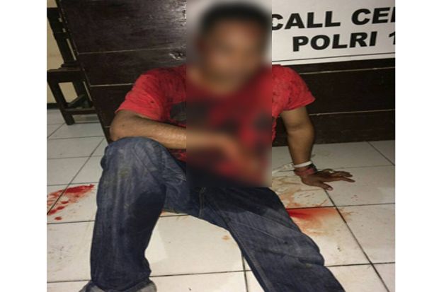 Diduga Hendak Menyerang Anggota Polres Dompu saat Berjaga Pria Ini Dilumpuhkan
