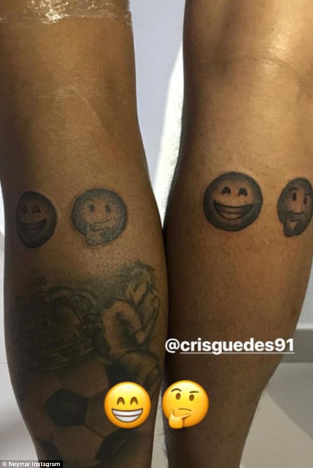 Tatto Baru Neymar Lucu, Gambar Emoji
