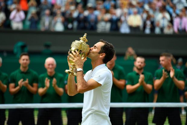 Tekuk Marin Cilic, Roger Federer Jadi Raja Wimbledon