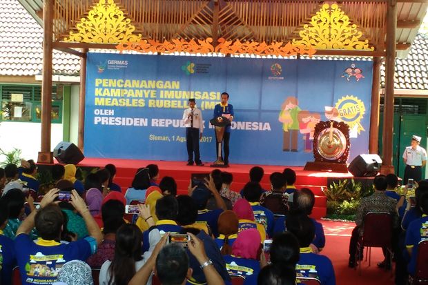 Jokowi Kampanye Imunisasi Campak dan Rubella di Yogyakarta