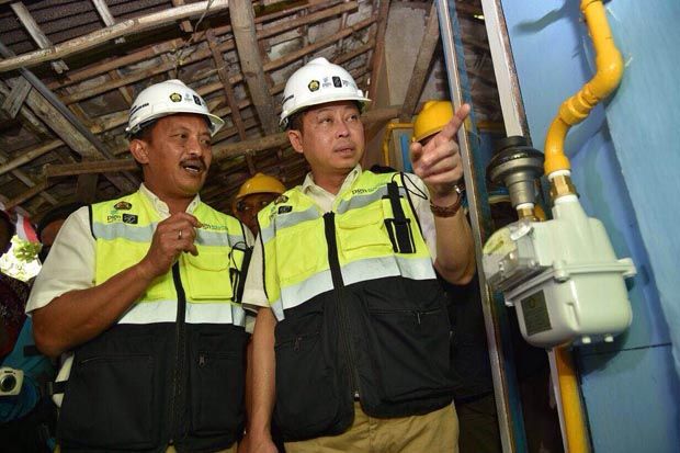 Menteri Jonan Groundbreaking Proyek Jargas Rumah Tangga di Mojokerto
