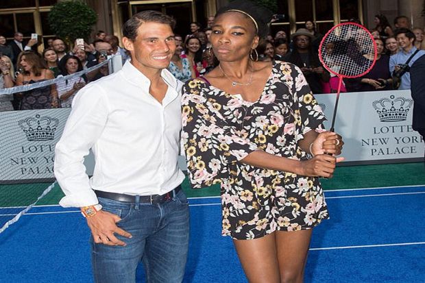 Keseruan Rafael Nadal dan Venus Williams Bermain Bulu Tangkis
