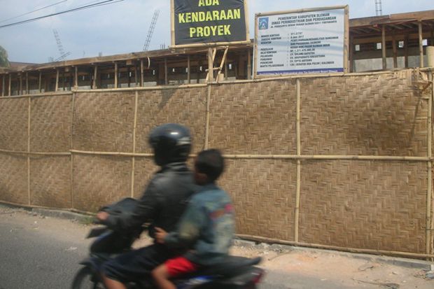 Proyek Rehabilitasi Pasar Sleman Mangkrak, Bupati Berang