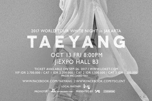 Daftar Harga Tiket Konser Taeyang Big Bang di Jakarta
