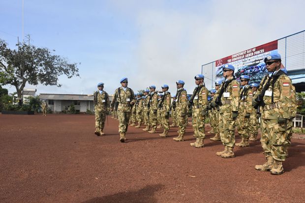 75 Personel Pasukan Garuda Peringati HUT Ke-72 TNI di Kongo