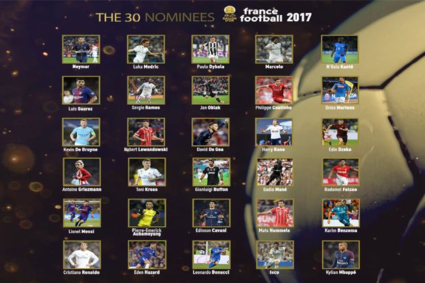 Daftar 30 Nominasi Peraih Ballon dOr 2017