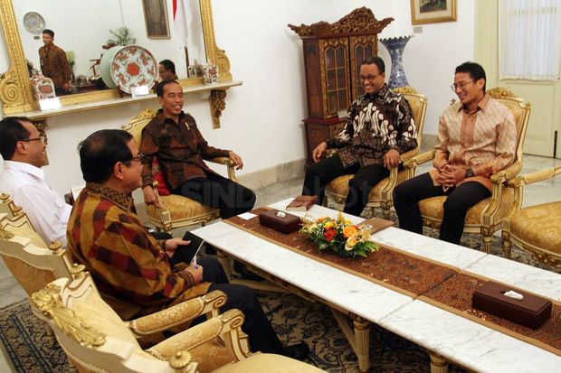 Pertemuan Jokowi dengan Anies-Sandi