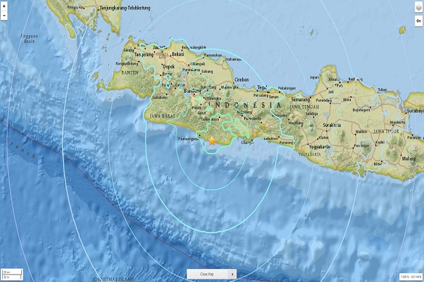 Versi Survei Geologi AS, Kekuatan Gempa Tasikmalaya 6,5 SR