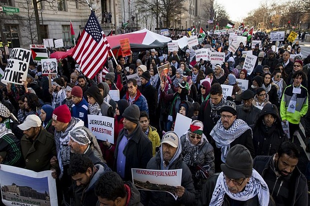 Ribuan Orang Penuhi Jalan Washington, Protes Soal Yerusalem