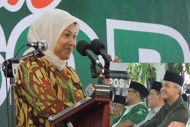 Ganjar dan Ida Fauziyah Berbagi Panggung di Pelantikan GP Ansor Jateng