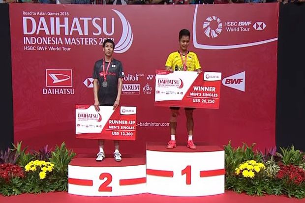Anthony Ginting Juara Tunggal Putra Indonesia Masters 2018