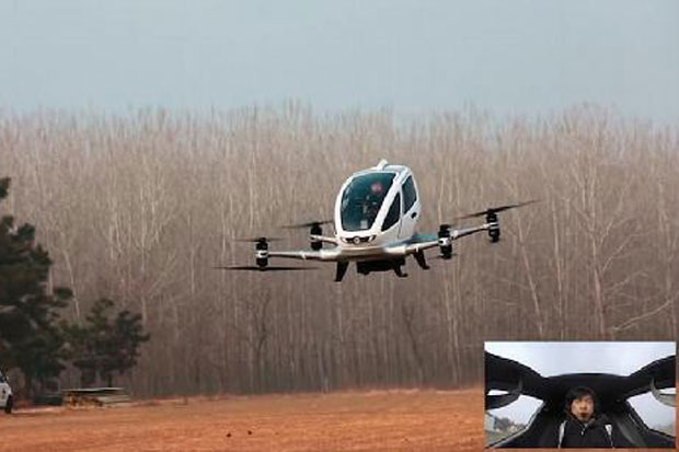 Drone Otonom China Berhasil Angkut Penumpang Tanpa Pilot