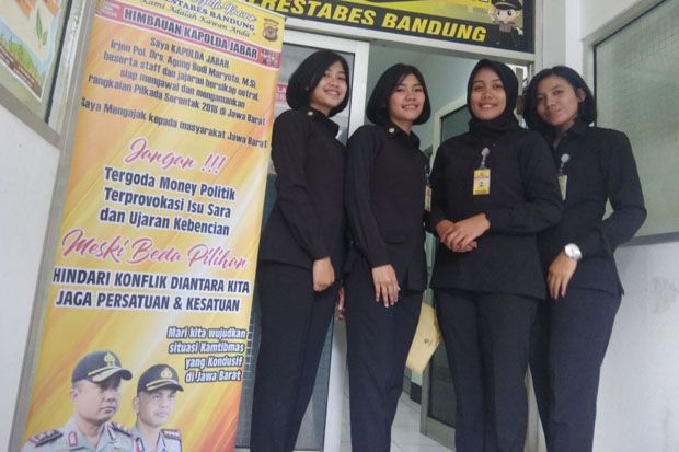 4 Polwan Cantik Siap Kawal Calon di Pilwalkot Bandung