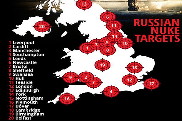 Serangan Nuklir Rusia Bisa Membunuh 7,7 Juta Orang Inggris