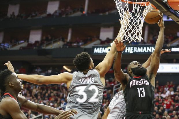 Harden Menggila, Rockets Ungguli Timberwolves