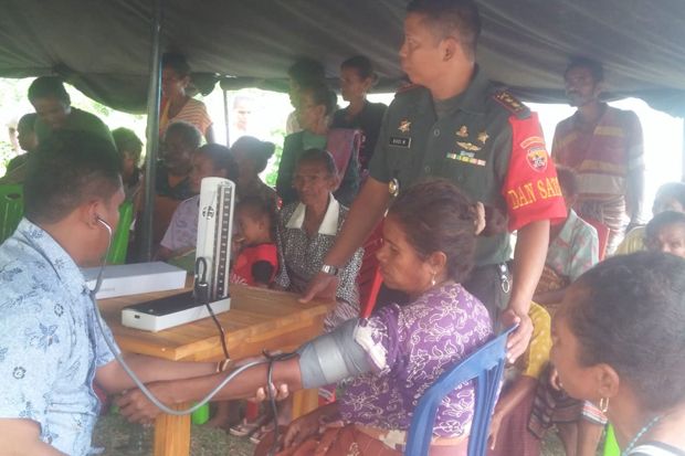 Satgas TMMD Gelar Pengobatan Gratis di Perbatasan RI-Timor Leste