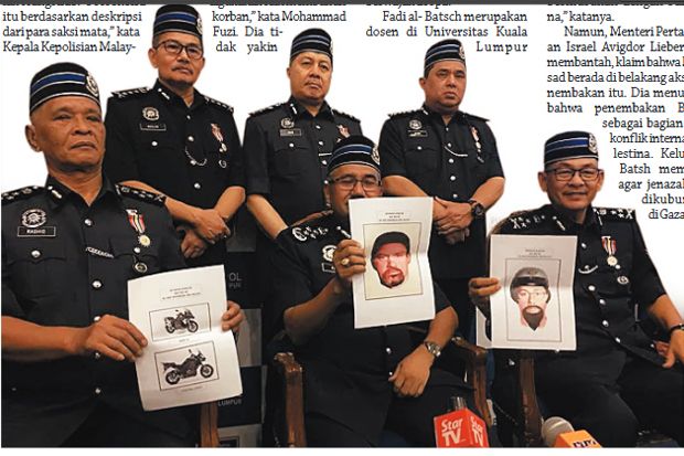 Malaysia Rilis Sketsa Agen Mossad