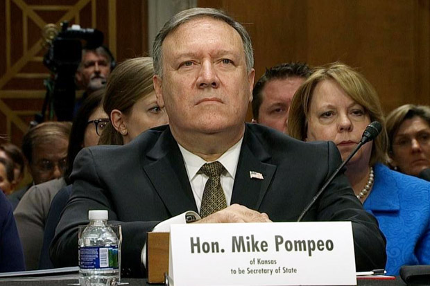 Senat AS Restui Mike Pompeo Duduki Kursi Menteri Luar Negeri