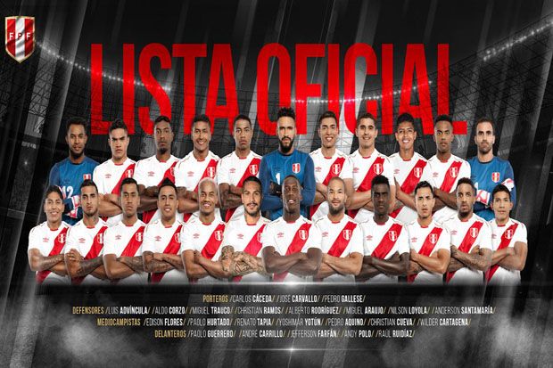 Kasus Guerrero Ditangguhkan, Ini Skuat Peru di Piala Dunia 2018