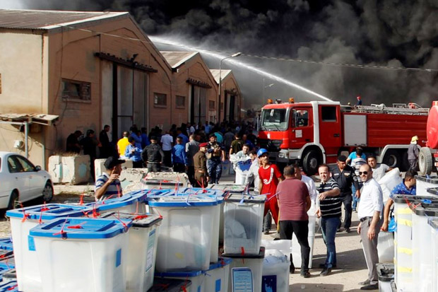 Gudang Surat Suara Irak Terbakar Jelang Penghitungan Ulang