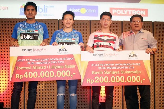Juara di Indonesia Open, Tiga Atlet PB Djarum Diganjar Bonus