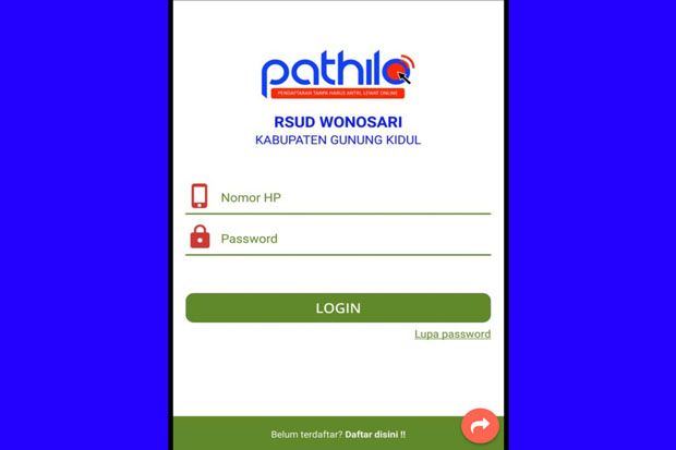Pathilo, Aplikasi Pendaftaran Online Bebas Antre di RSUD Wonosari