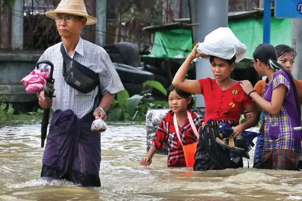 Banjir Terjang Myanmar dan India