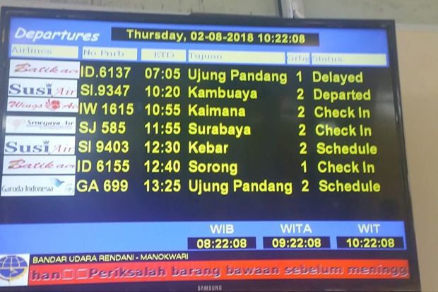 Roda Tertancap Paku, Pesawat Batik Air Delay 7 Jam di Bandara Manokwari