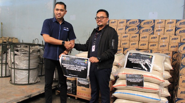 Infokom Elektrindo Sumbang 1 Ton Beras bagi Korban Gempa Lombok
