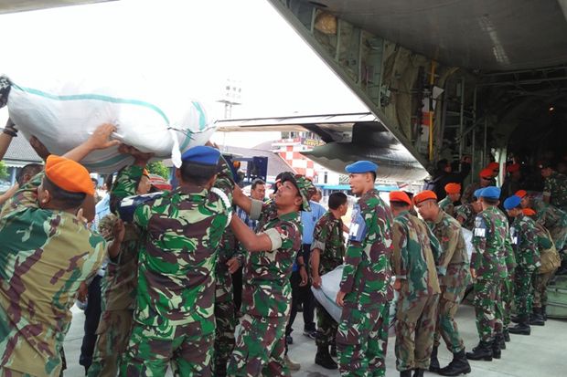 Lanud  Adisutjipto Terbangkan Bantuan Logistik ke Lombok